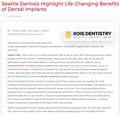 Seattle Dentists Highlight Life-Changing Benefits of Dental Implants
